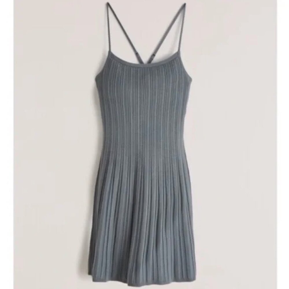 Abercrombie & Fitch Crossback Ribbed Elevated Knit Mini Dress